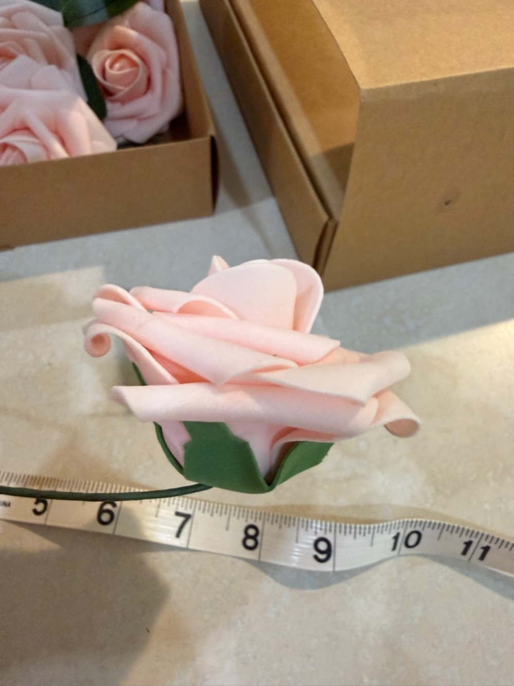 Ling's Moment Beautiful Soft Pink Faux Rose Wired Stems. Wedding Decor - Picture 12 of 12